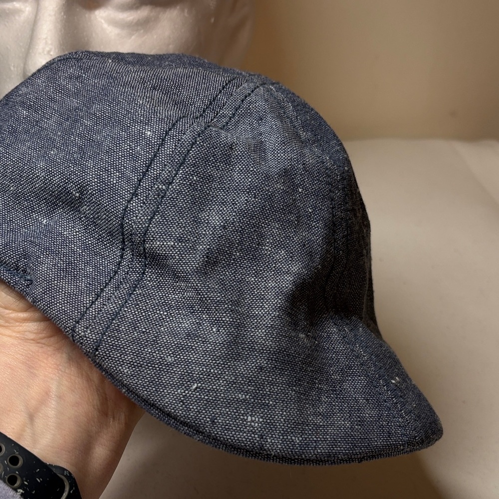 Free Authority Blue Linen/Cotton Flat Cap S/M